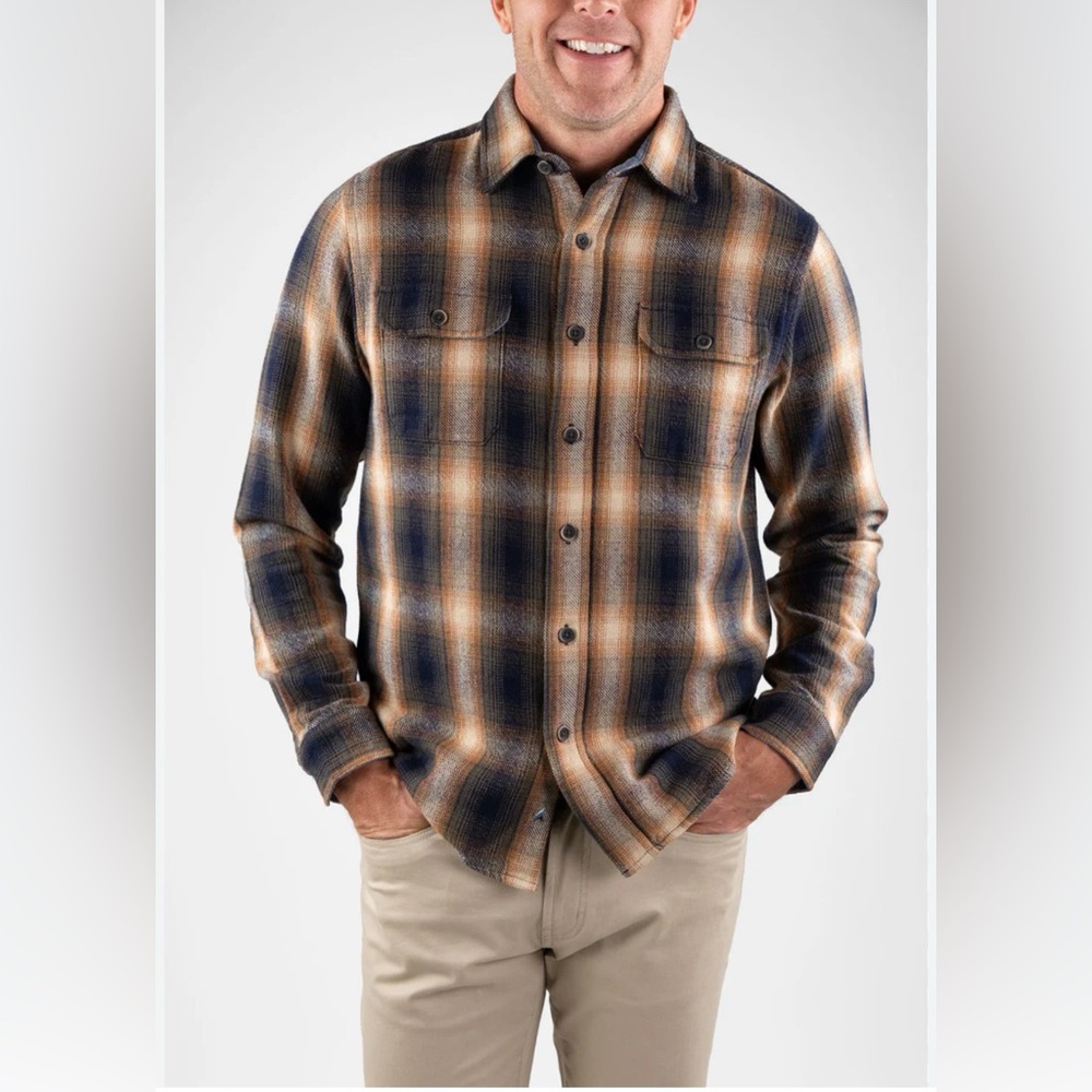 Tailor Vintage Men's Flannel Long Sleeve Lux Performance‎ Plaid Shirt XXL